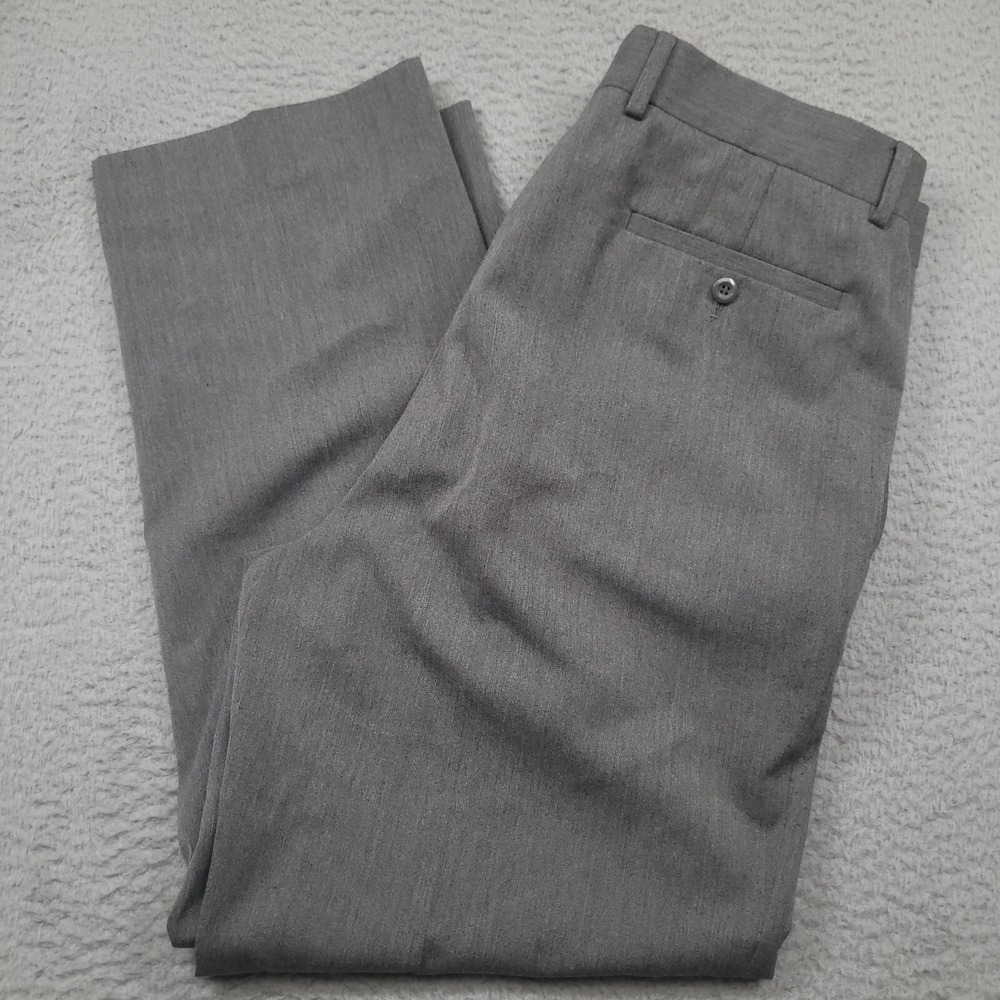 David‎ Taylor Men's 38x30 (37x29.5) Pants Gray Straight Leg Flat Front